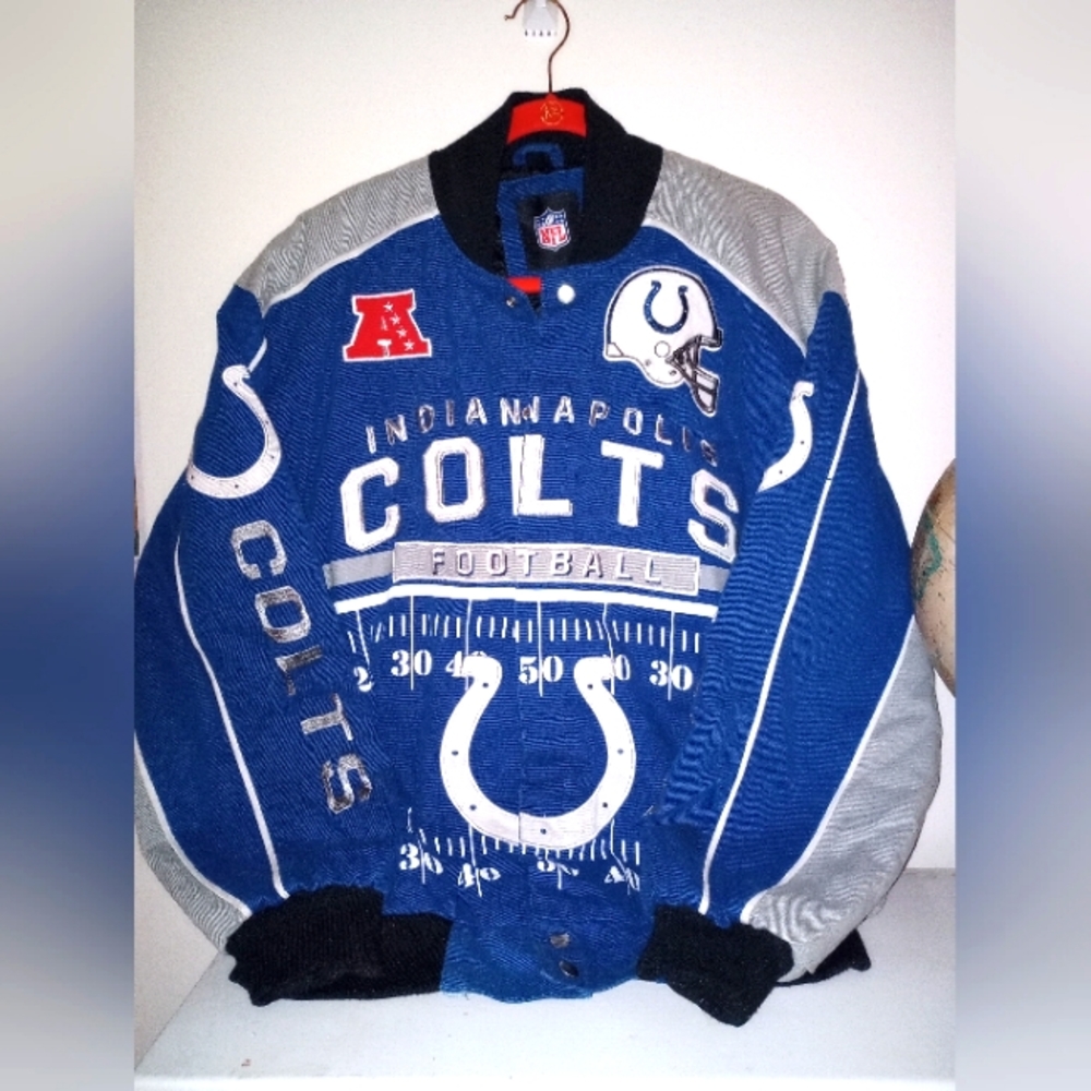 Indianapolis Colts Nfl Heavyweight Coat Size Large Gem